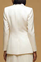 Load image into Gallery viewer, Pleated Peak Lapel Ivory Long Business Suits
