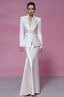 Load image into Gallery viewer, 2 Piece Ivory Peak Lapel Mermaid Long Business Suits