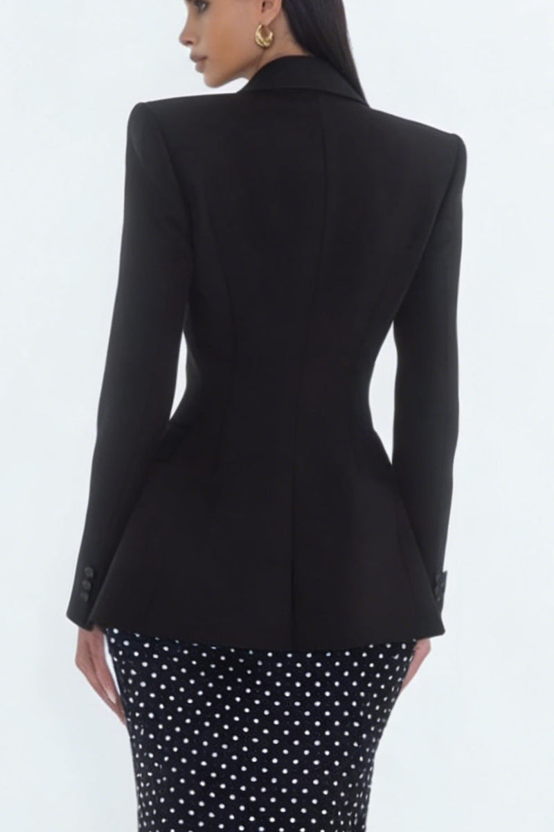 Load image into Gallery viewer, 2 Piece Black Mermaid Polka Dots Peak Lapel Long Business Suits
