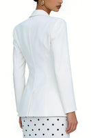 Load image into Gallery viewer, 2 Piece Ivory Polka Dots Sheath Peak Lapel Long Business Suits