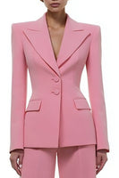 Load image into Gallery viewer, 2 Piece Single Breasted Pink Peak Lapel Business Suits