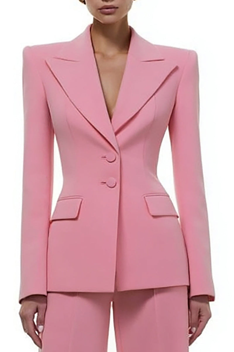 Load image into Gallery viewer, 2 Piece Single Breasted Pink Peak Lapel Business Suits