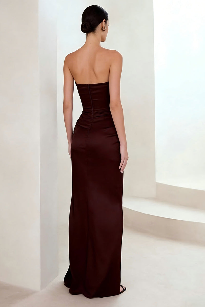 Load image into Gallery viewer, Mermaid Cabernet Sweetheart Long Formal Dress with Slit