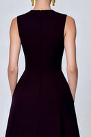 Load image into Gallery viewer, Black Floral A Line Round Neck Ankle Length Formal Dress