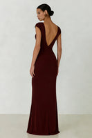 Load image into Gallery viewer, Cabernet V Neck Mermaid Backless Long Formal Dress