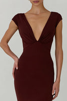 Load image into Gallery viewer, Cabernet V Neck Mermaid Backless Long Formal Dress