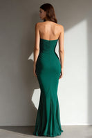 Load image into Gallery viewer, Dark Green Mermaid Sweetheart Long Formal Dress with Ruffles