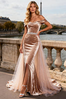 Load image into Gallery viewer, Sparkly Champagne Long Velvet Corset Prom Dress with Cape