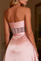 Load image into Gallery viewer, Sparkly Pink Sweetheart Satin Beaded Long Corset Prom Dress