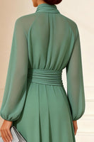 Load image into Gallery viewer, Sage Green High Neck A Line Chiffon Long Mother of the Bride Dress