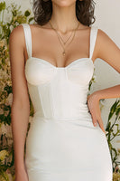 Load image into Gallery viewer, Ivory Bodycon Thick Straps Short Corset Engagement Dress