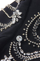 Load image into Gallery viewer, Black Sparkly Shawl Lapel Women Prom Blazer Jacket with Rhinestones