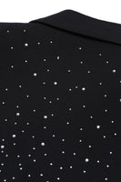 Load image into Gallery viewer, Sparkly Black Beaded Peak Lapel Women Prom Blazer with Sleeves