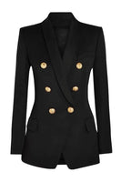 Load image into Gallery viewer, Double Breasted Red Shawl Lapel Women Prom Blazer