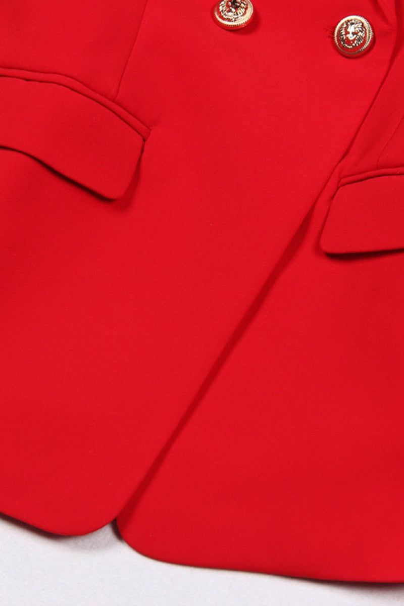 Load image into Gallery viewer, Double Breasted Red Shawl Lapel Women Prom Blazer