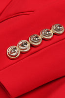 Load image into Gallery viewer, Double Breasted Red Shawl Lapel Women Prom Blazer