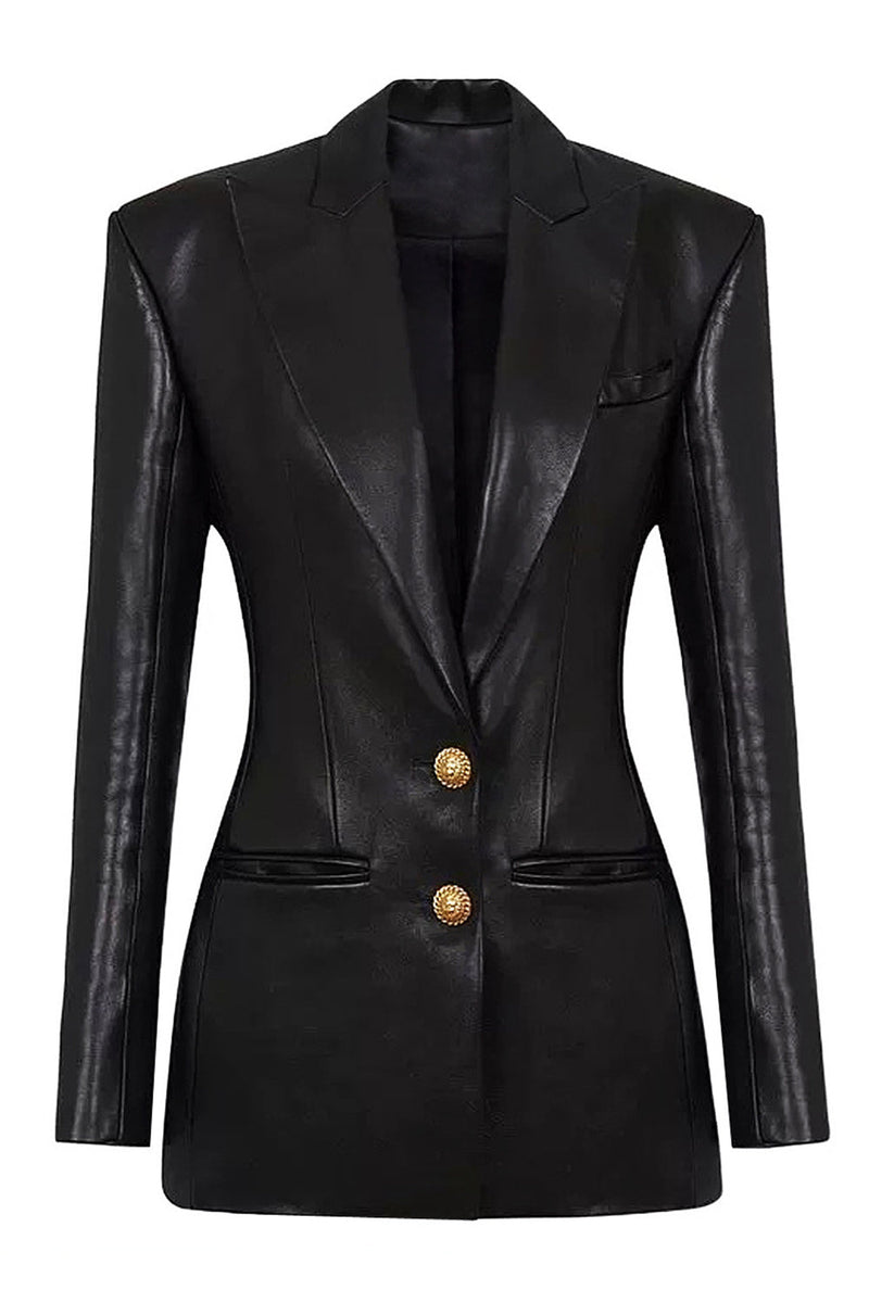Load image into Gallery viewer, Peak Lapel Black Single Breasted Women Prom Jacket