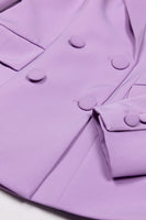 Load image into Gallery viewer, 3 Piece Purple Double Breasted Peak Lapel Women Business Suits