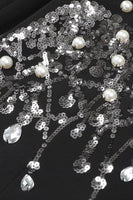 Load image into Gallery viewer, Sparkly Black Notched Lapel Sequin Women Prom Blazer with Rhinestones