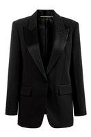 Load image into Gallery viewer, Black Single Breasted Notched Lapel Long Sleeves Women Blazer