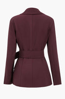 Load image into Gallery viewer, Notched Lapel Burgundy Women Blazer with Sleeves