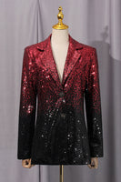 Load image into Gallery viewer, Sparkly Black and Red Peak Lapel Single Breasted Sequin Prom Suits