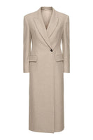 Load image into Gallery viewer, Single Breasted Khaki Peak Lapel Midi Blazer Dress