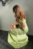 Load image into Gallery viewer, Green Off the Shoulder Sheath Ruched Long Formal Dress