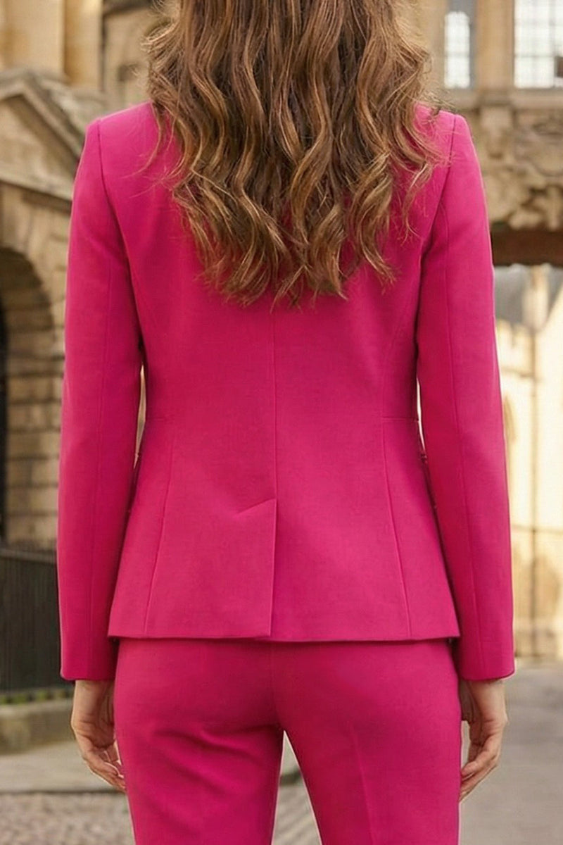 Load image into Gallery viewer, Fuchsia 2 Piece Slim Fit Long Business Suits