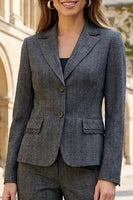 Load image into Gallery viewer, 2 Piece Dark Grey Striped Single Breasted Notched Lapel Business Suits