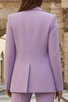 Load image into Gallery viewer, 2 Piece Lilac Wide Leg Single Breasted Business Suits