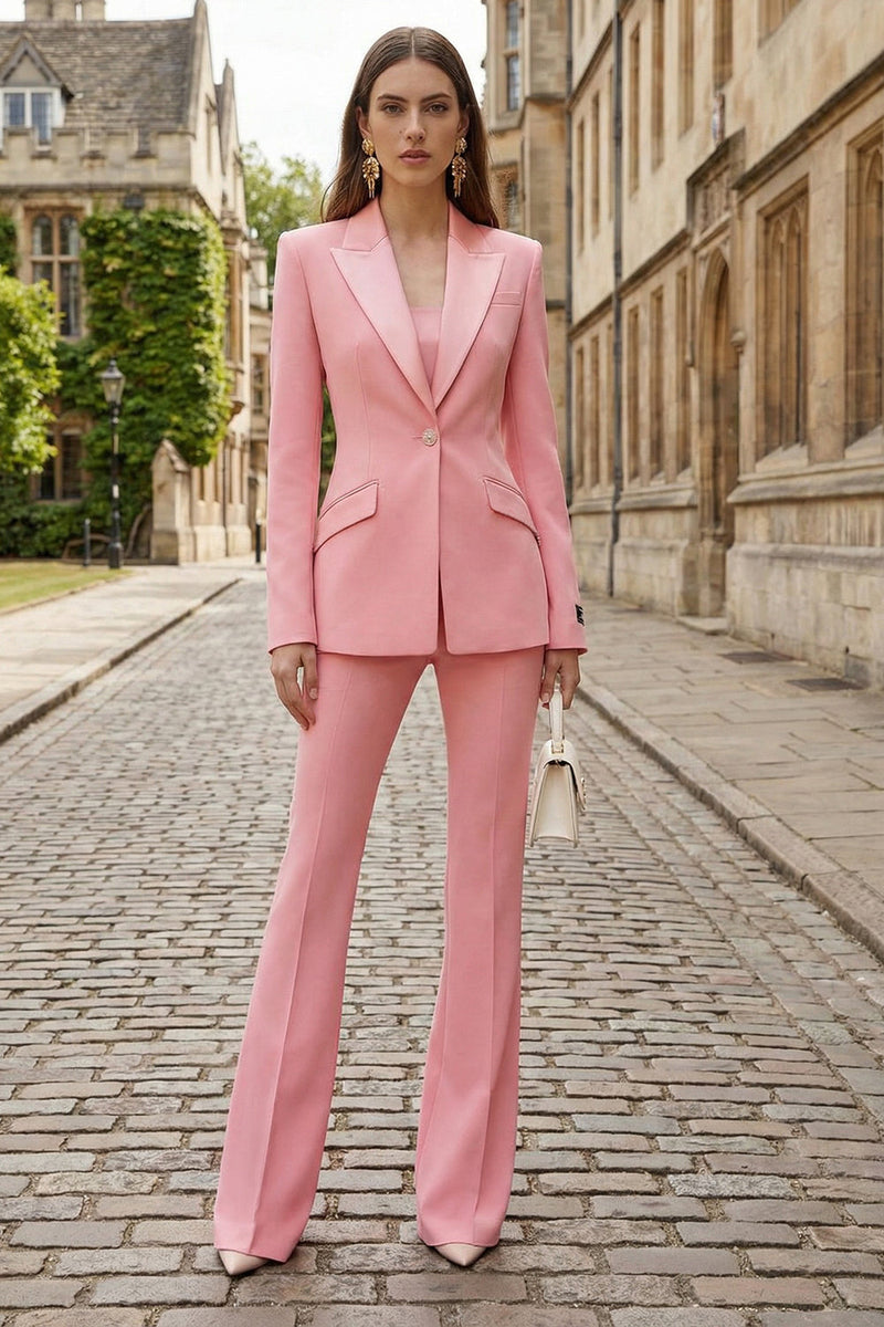 Load image into Gallery viewer, 2 Piece Pink Single Breasted Slim Fit Business Suits