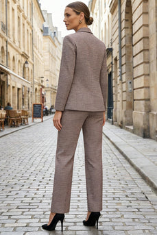 Grey Stripe Single Breasted 2 Piece Peak Lapel Business Suits