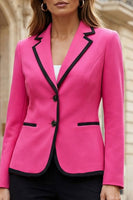 Load image into Gallery viewer, 2 Piece Fuchsia and Black Single Breasted Notched Lapel Business Suits
