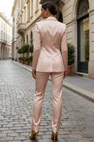 Load image into Gallery viewer, Light Pink Satin 2 Piece Peak Lapel Double Breasted Business Suits