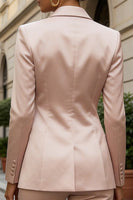 Load image into Gallery viewer, Light Pink Satin 2 Piece Peak Lapel Double Breasted Business Suits