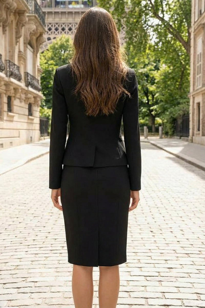 Load image into Gallery viewer, 2 Piece Sky Blue Single Breasted Pencil Business Suits with Slit