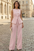 Load image into Gallery viewer, 2 Piece Round Neck Ivory Business Suits with Buttons