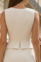 Load image into Gallery viewer, 2 Piece Ivory V Neck Single Breasted Long Business Suits