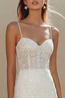 Load image into Gallery viewer, Sparkly Ivory Sequins Bodycon Corset Short Graduation Dress