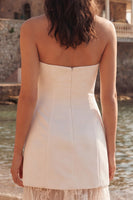 Load image into Gallery viewer, Ivory Sheath Strapless Long Wedding Reception Dress with Lace