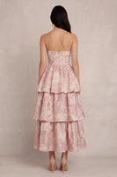 Load image into Gallery viewer, Blush Sweetheart Corset A Line Floral Maxi Prom Dress with Ruffles