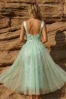 Load image into Gallery viewer, Floral Green Bodycon Corset Short Prom Dress with Cape