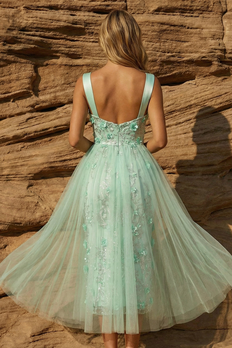 Load image into Gallery viewer, Floral Green Bodycon Corset Short Prom Dress with Cape