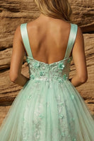 Load image into Gallery viewer, Floral Green Bodycon Corset Short Prom Dress with Cape