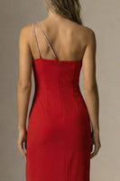 Load image into Gallery viewer, Elegant Red Mermaid One Shoulder Long Formal Dress with Slit
