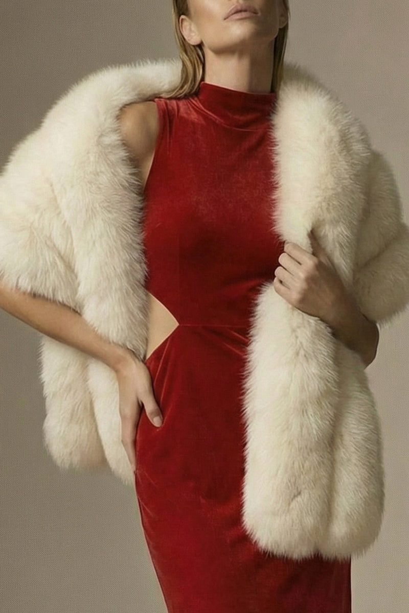 Load image into Gallery viewer, Dark Red Velvet High Neck Sheath Cut Out Long Formal Dress