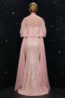 Load image into Gallery viewer, Sparkly Pink Mermaid Sweetheart Long Corset Prom Dress with Slit