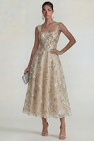 Load image into Gallery viewer, Pink Floral Square Neck Corset A Line Maxi Formal Dress