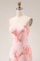 Load image into Gallery viewer, Yellow Spaghetti Straps Long Floral Mermaid Ruffled Prom Dress with Slit